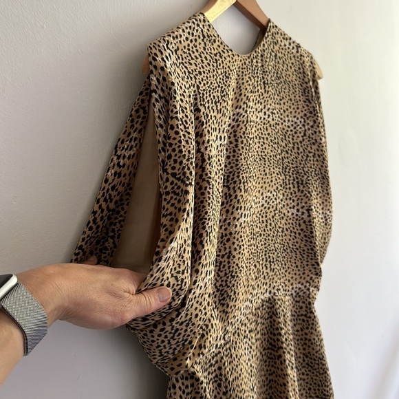 WREN 100% silk leopard print mini dress size Small - Picture 3 of 12